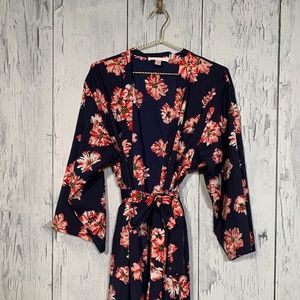Oscar de la Renta Pink Label Floral Kimono Robe L